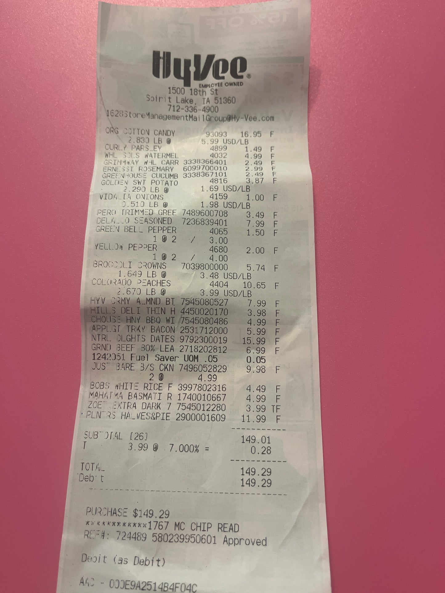 Grocery Reimbursement - Thelen - July 14